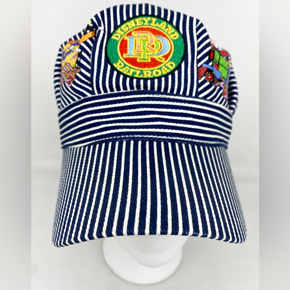 Walt Disney Railroad Train Hat Toddler Size Pixar Disney Blue Stripe Train Noise